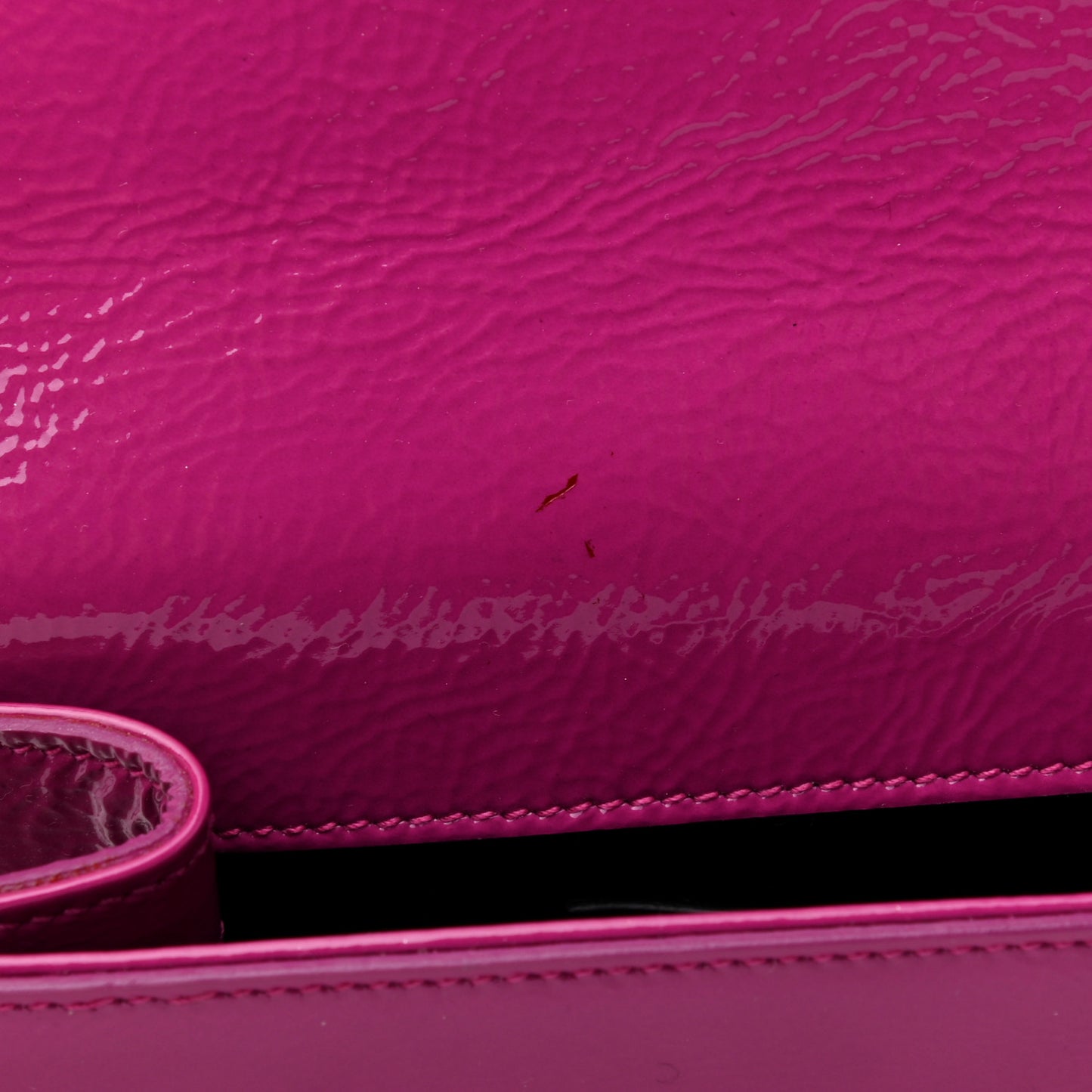 Textured Patent Classic Monogram Kate Clutch Electric Pink