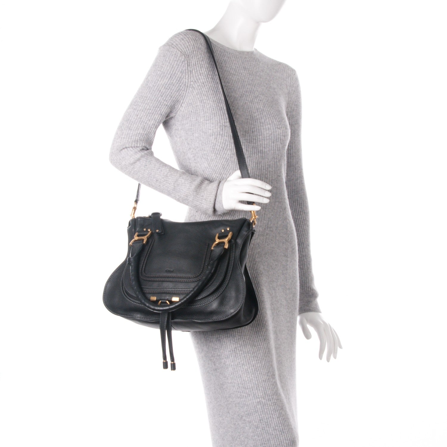 Chloe Calfskin Medium Marcie Satchel Black 3 of 8