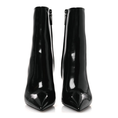 Saint Laurent Glazed Calfskin Opyum Ankle Boots 37 Black 5 of 22