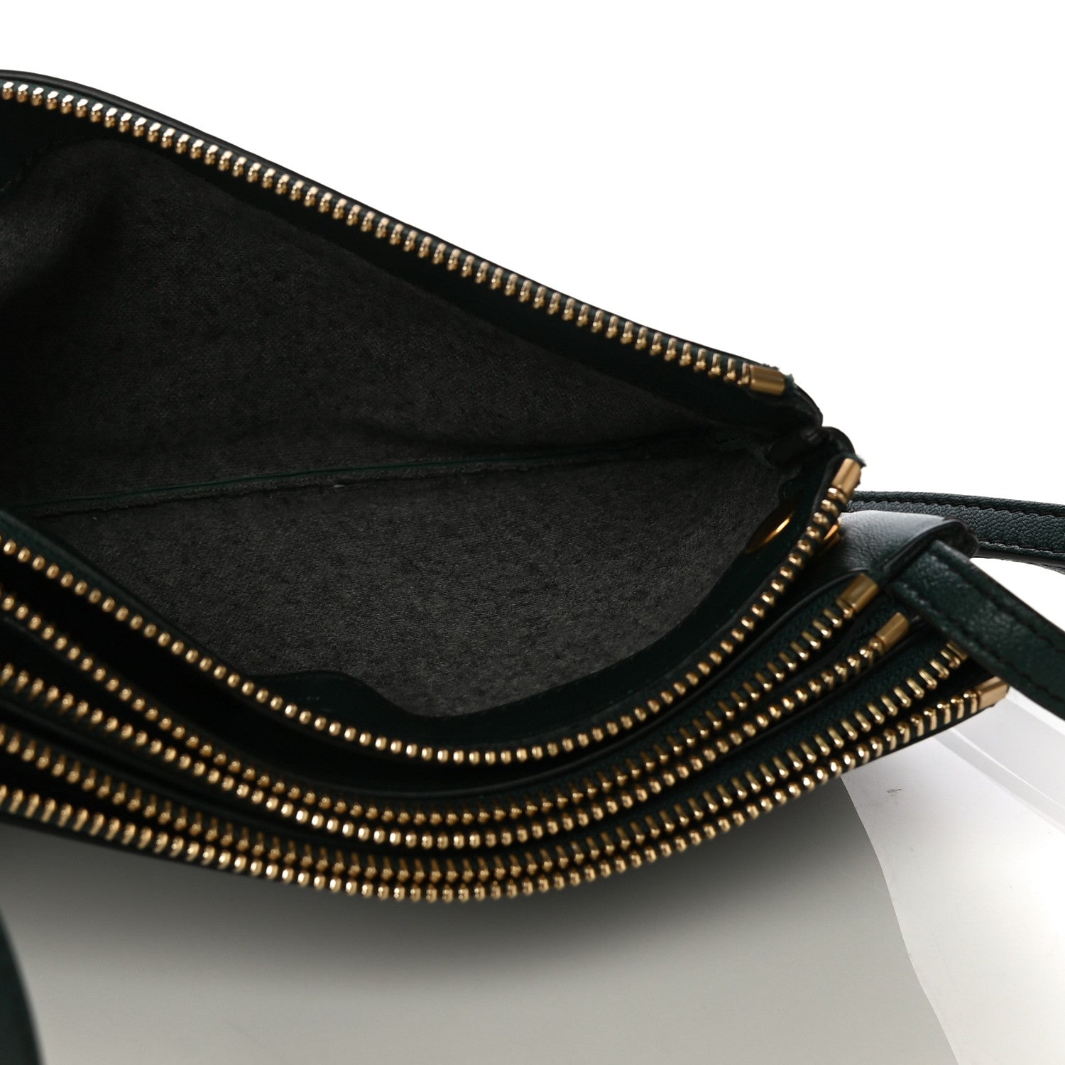 Celine Lambskin Small Trio Crossbody Bag Dark Green 6 of 16