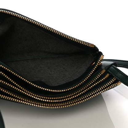 Celine Lambskin Small Trio Crossbody Bag Dark Green 6 of 16