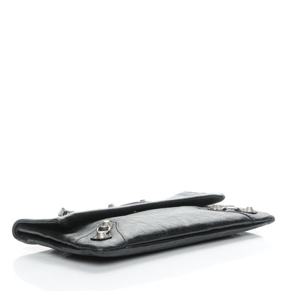 Balenciaga Agneau Giant 12 Silver Hardware Envelope Clutch Black 4 of 9