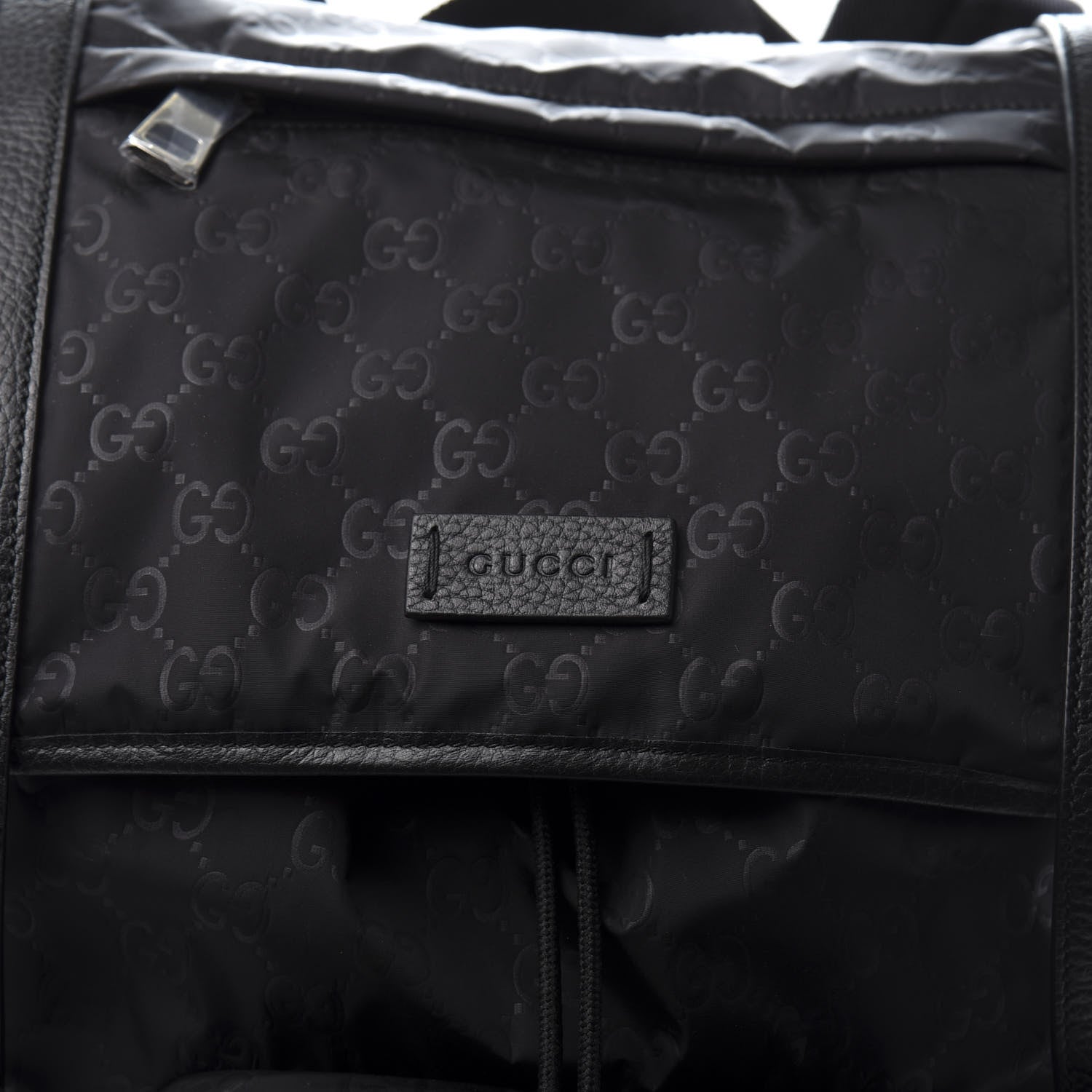 Gucci Nylon Monogram Medium Light Double Buckle Backpack Black 9 of 10