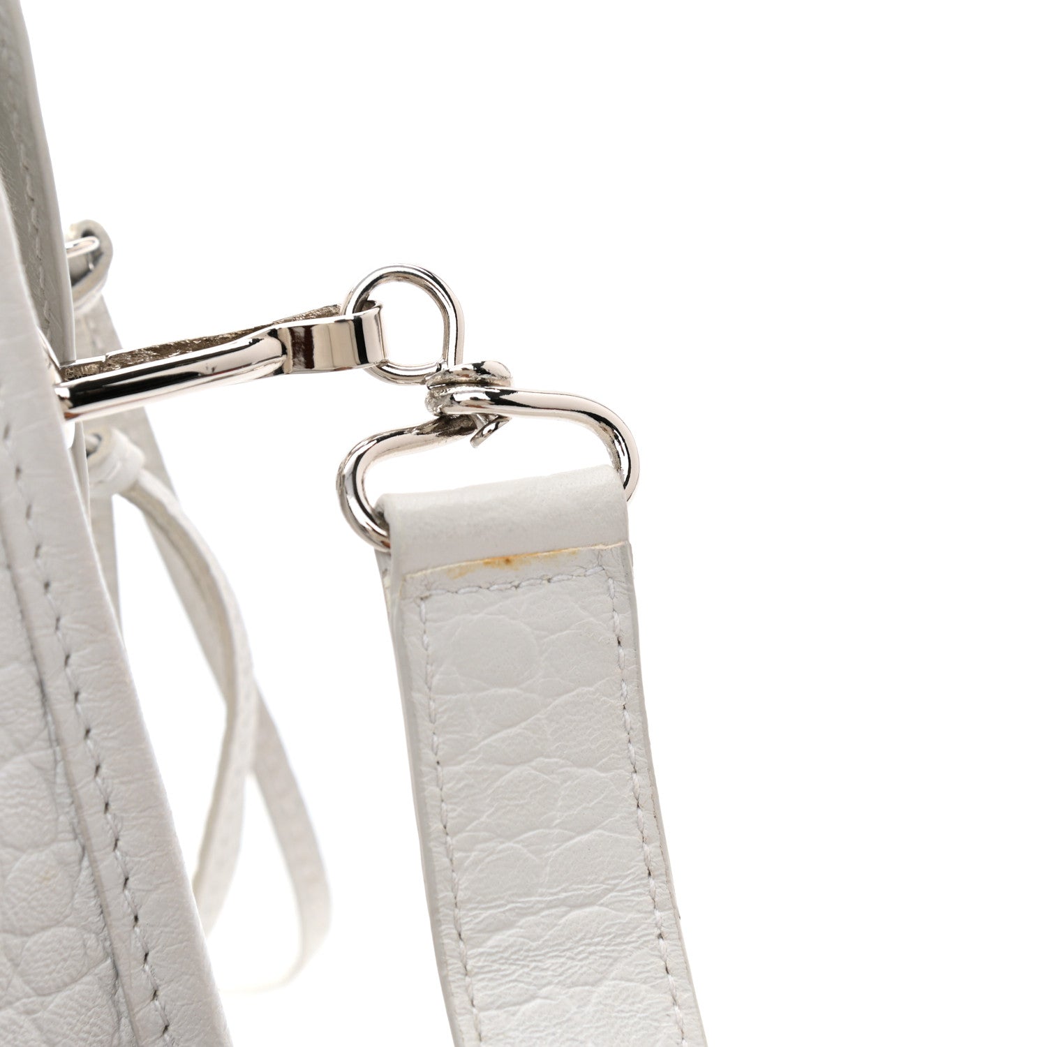 Balenciaga Matte Supple Lambskin Crocodile Embossed Classic Silver Hardware S City White 14 of 16