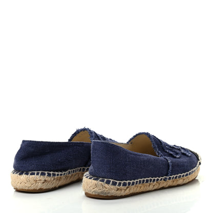 Chanel Canvas CC Espadrilles 37 Navy Black 4 of 10