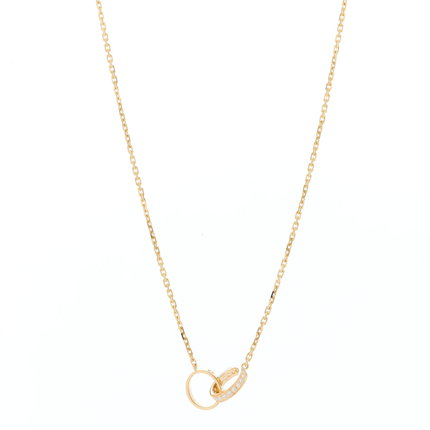 18K Yellow Gold Diamond Interlocking LOVE Necklace