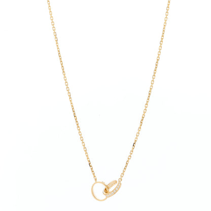 Cartier 18K Yellow Gold Diamond Interlocking LOVE Necklace 3 of 8