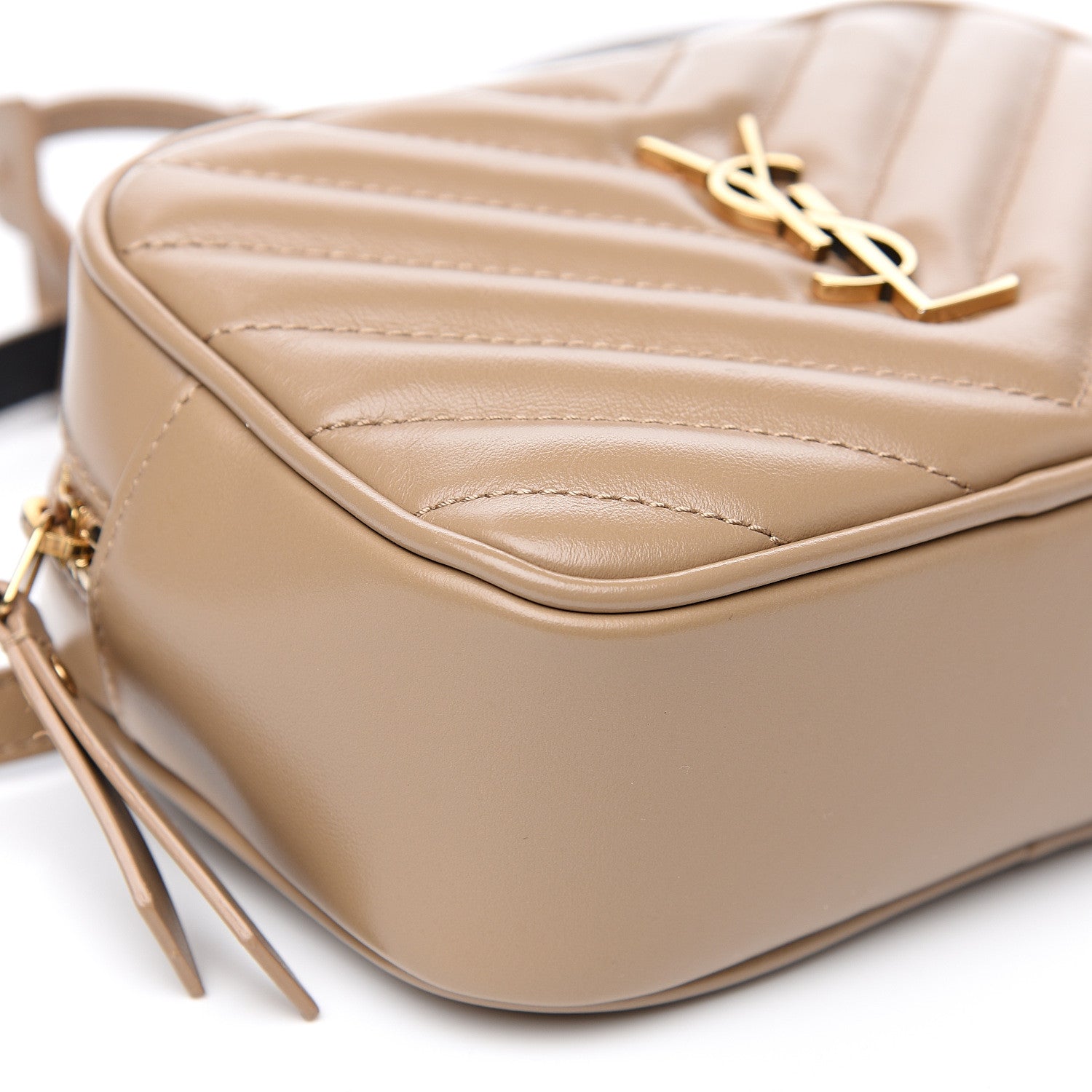 Saint Laurent Calfskin Matelasse Monogram Lou Belt Bag Dark Beige 7 of 8