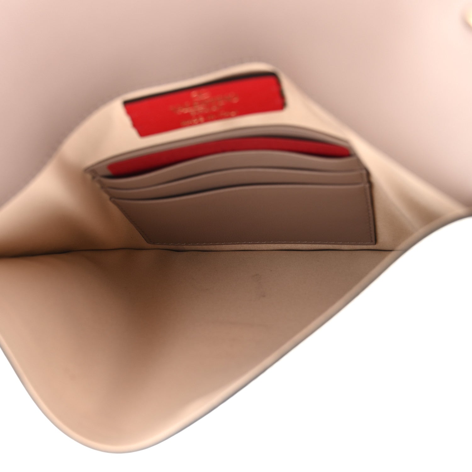 Valentino Garavani Metallic Calfskin Medium Rockstud Envelope Flat Wristlet Pouch Sahara 5 of 12