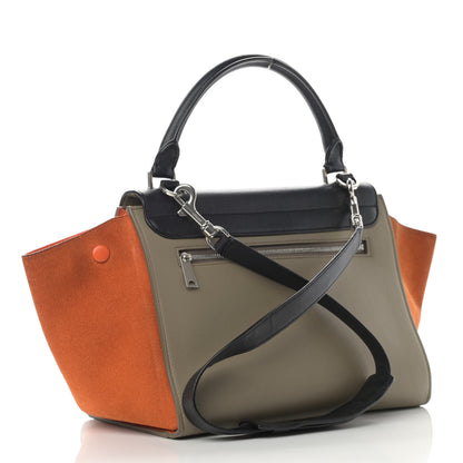 Celine Smooth Calfskin Suede Small Tri-Color Trapeze Orange 3 of 22