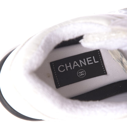 Chanel Velour Tweed CC Sneakers 39.5 White 7 of 8
