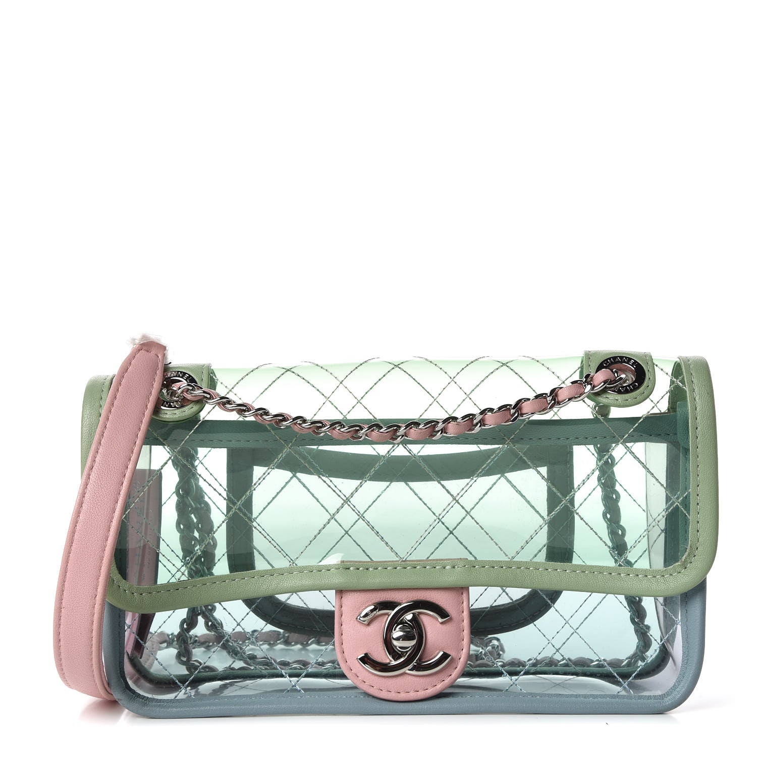 Chanel Lambskin PVC Quilted Mini Coco Splash Flap Blue Green 1 of 15