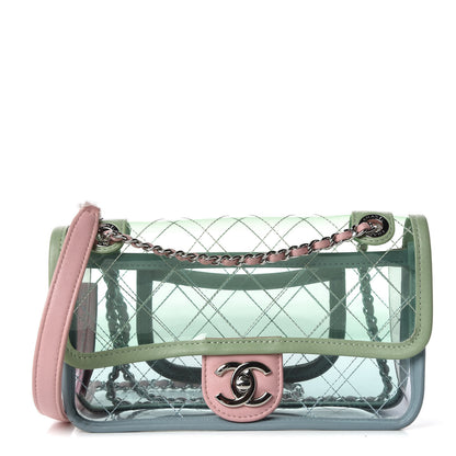 Chanel Lambskin PVC Quilted Mini Coco Splash Flap Blue Green 1 of 15
