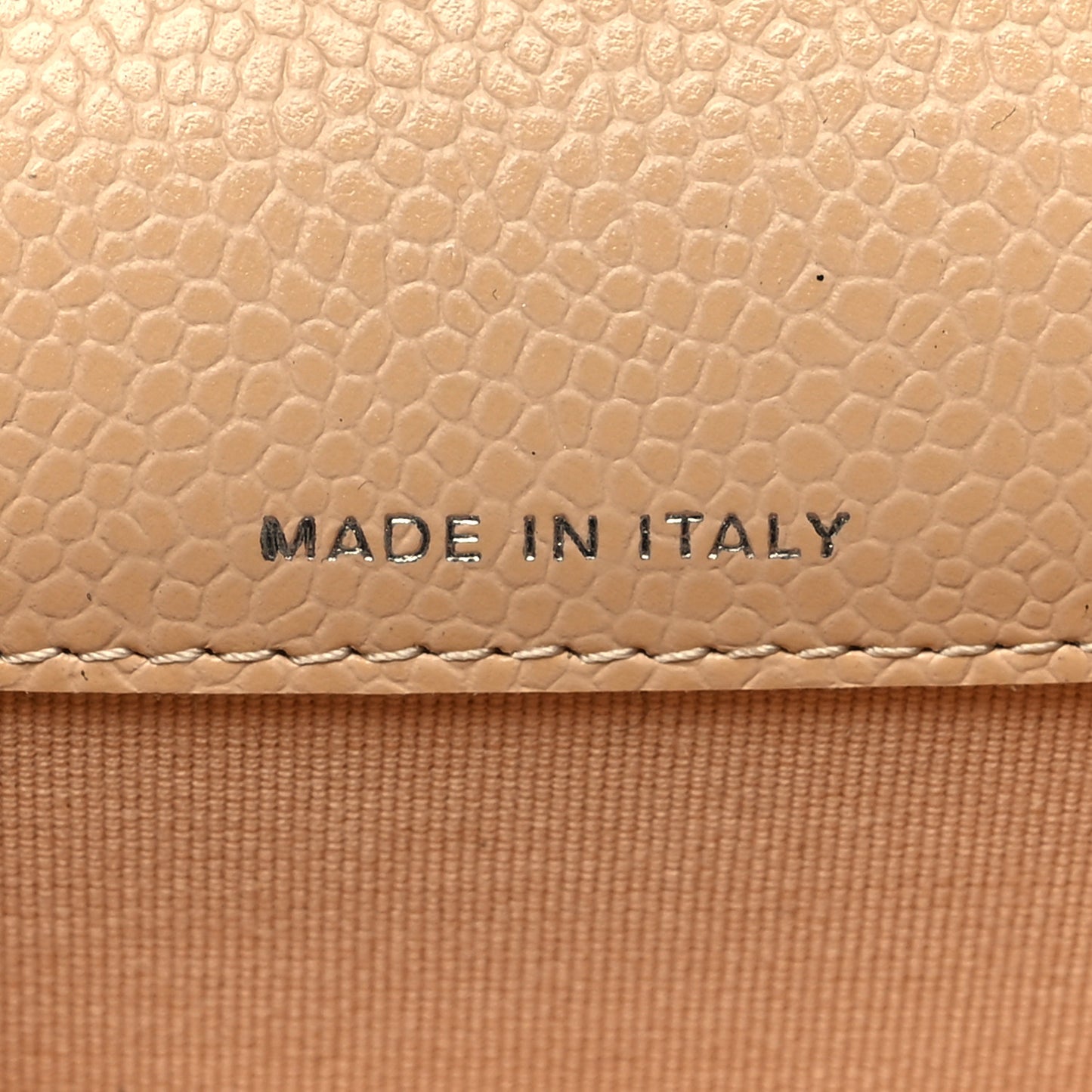 Caviar Quilted Flap Card Holder Wallet Beige