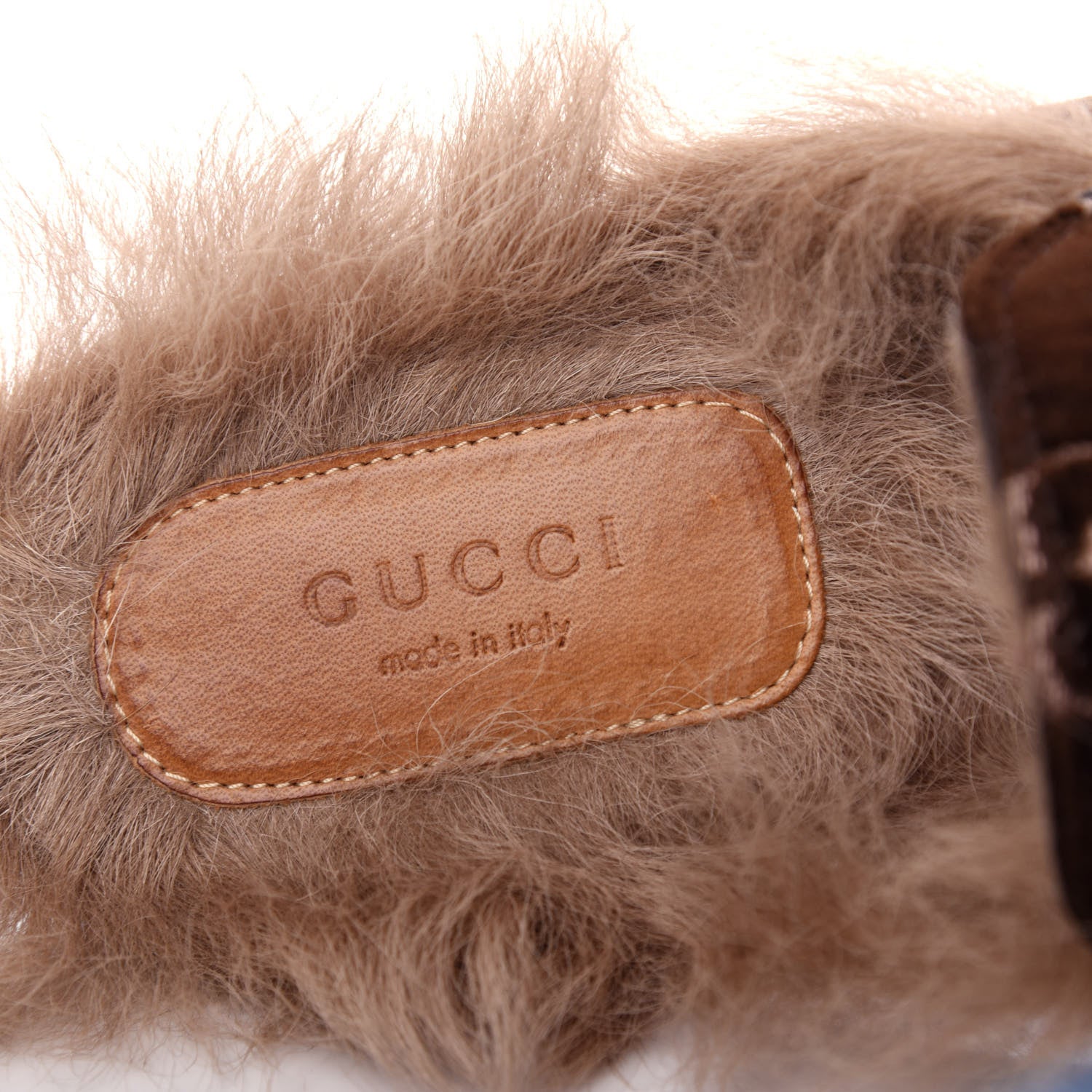Gucci Velvet GG Monogram Fur Womens Princetown Slippers 36 Brown Black Natural 8 of 10