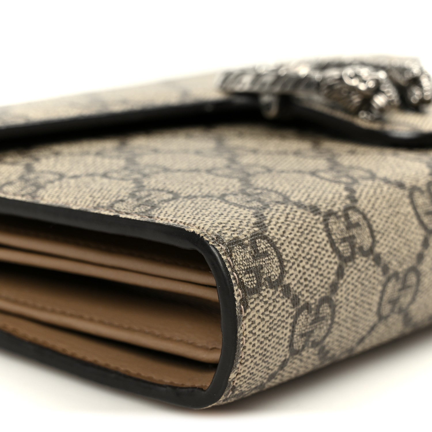 Gucci GG Supreme Monogram Mini Dionysus Chain Wallet Beige Taupe 9 of 10