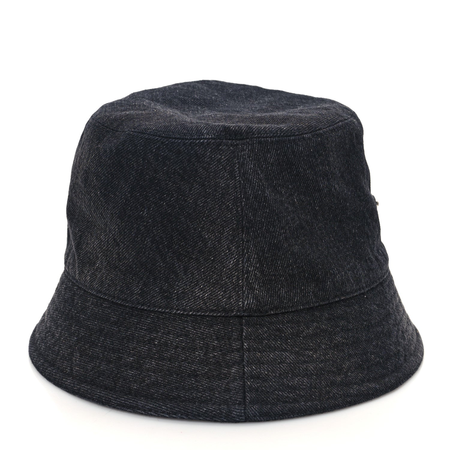 Prada Denim Metal Triangle Logo Bucket Hat M Black 6 of 8