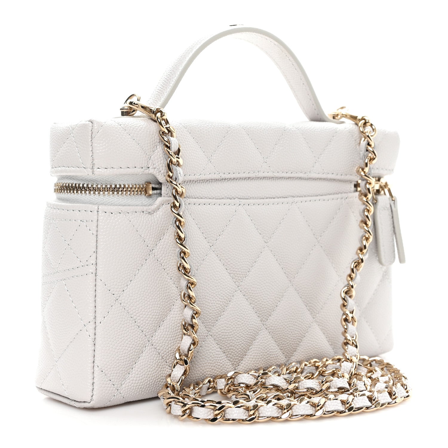 Chanel Caviar Quilted Trendy Handle Slim Vanity Light Grey 3 of 11