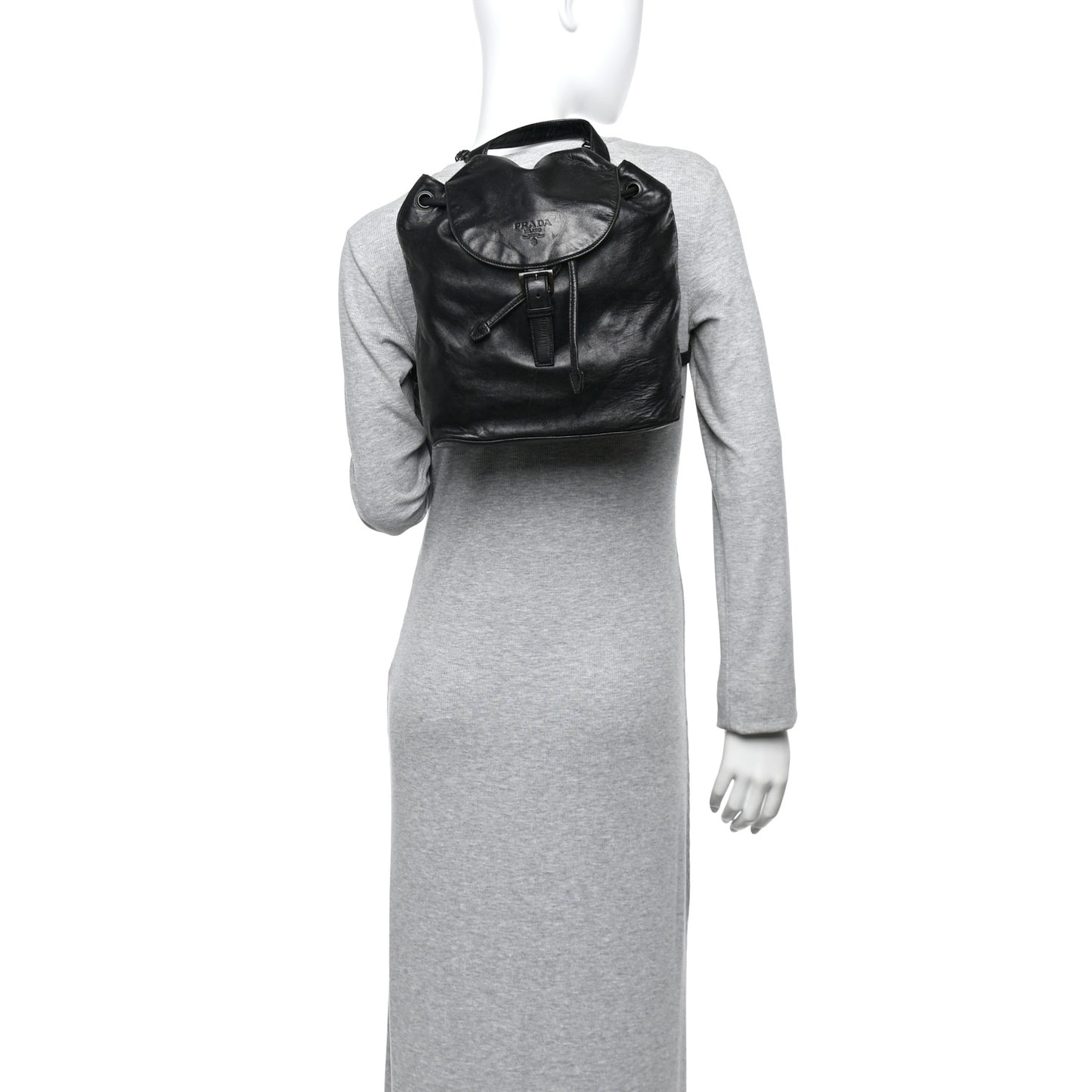 Soft Calfskin Cinch Backpack Black