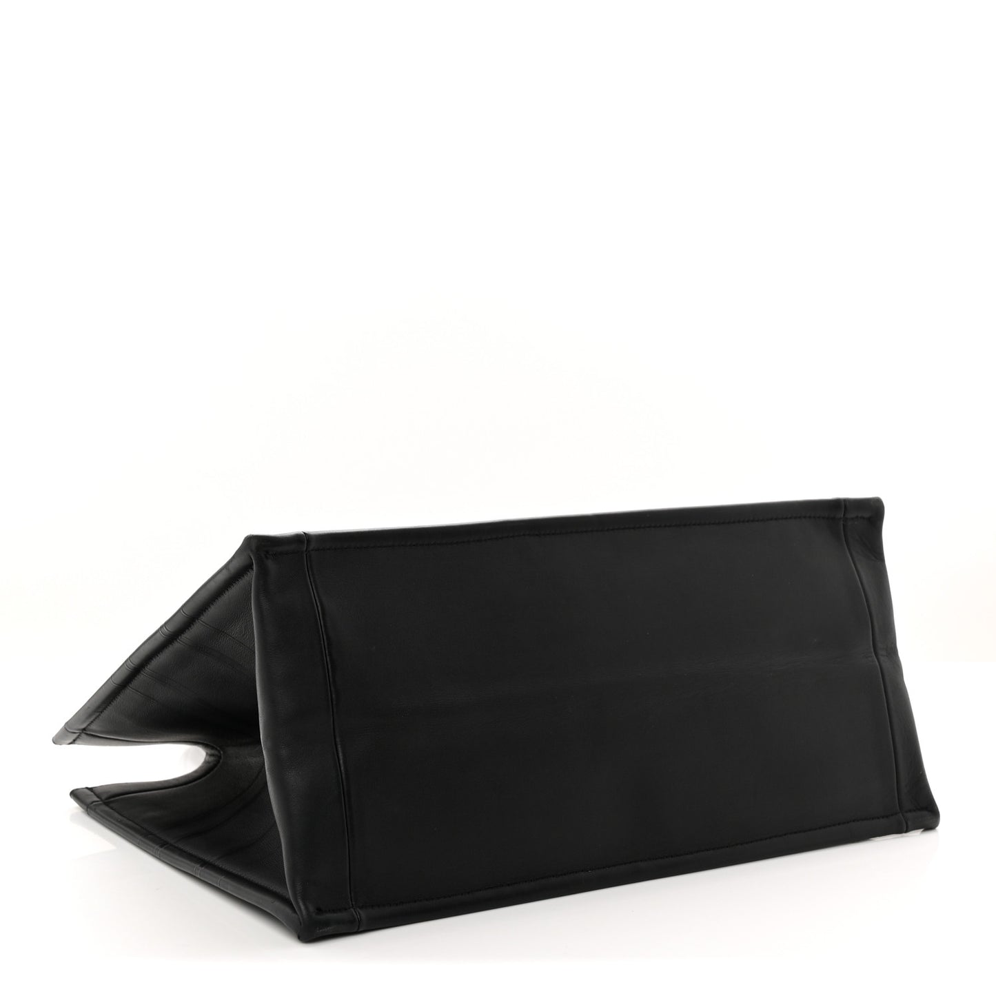 Calfskin Embossed Medium Book Tote Black
