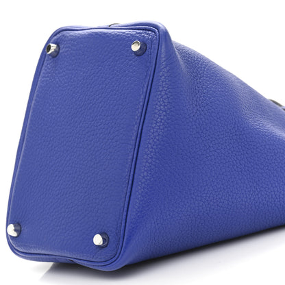 Hermes Taurillon Clemence Picotin Lock 18 PM Bleu Electrique 10 of 12