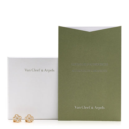 Van Cleef & Arpels 18K Yellow Gold Diamond Vintage Alhambra Earrings 5 of 5