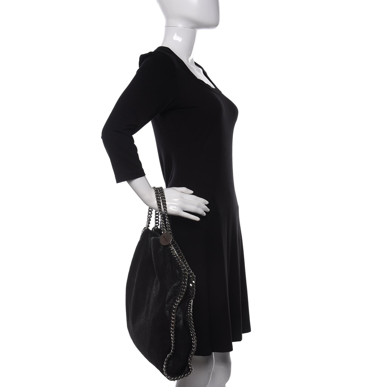 Stella McCartney Shaggy Deer Falabella Fold Over Tote Black 3 of 10
