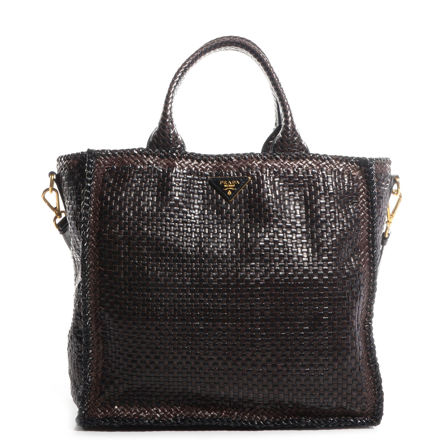 Goatskin Woven Large Tote Moro Black