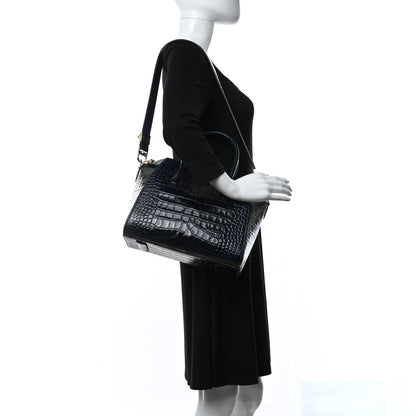 Givenchy Calfskin Crocodile Embossed Small Antigona Navy 2 of 10