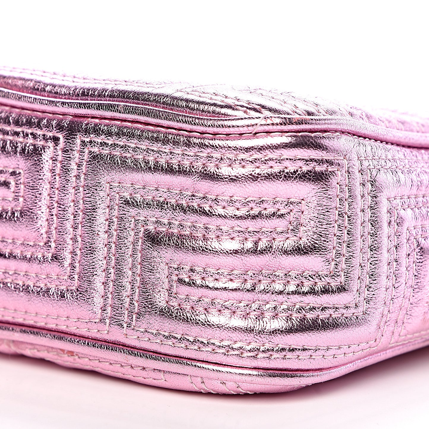 Metallic Nappa Quilted Icon Camera Bag Rosa