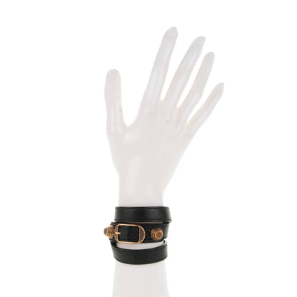 Balenciaga Agneau Giant 12 Rose Gold Hardware Triple Tour Bracelet S Black 2 of 7