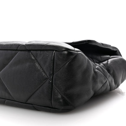 Chanel Shiny Goatskin Quilted Large Chanel 19 Flap Black 10 of 10
