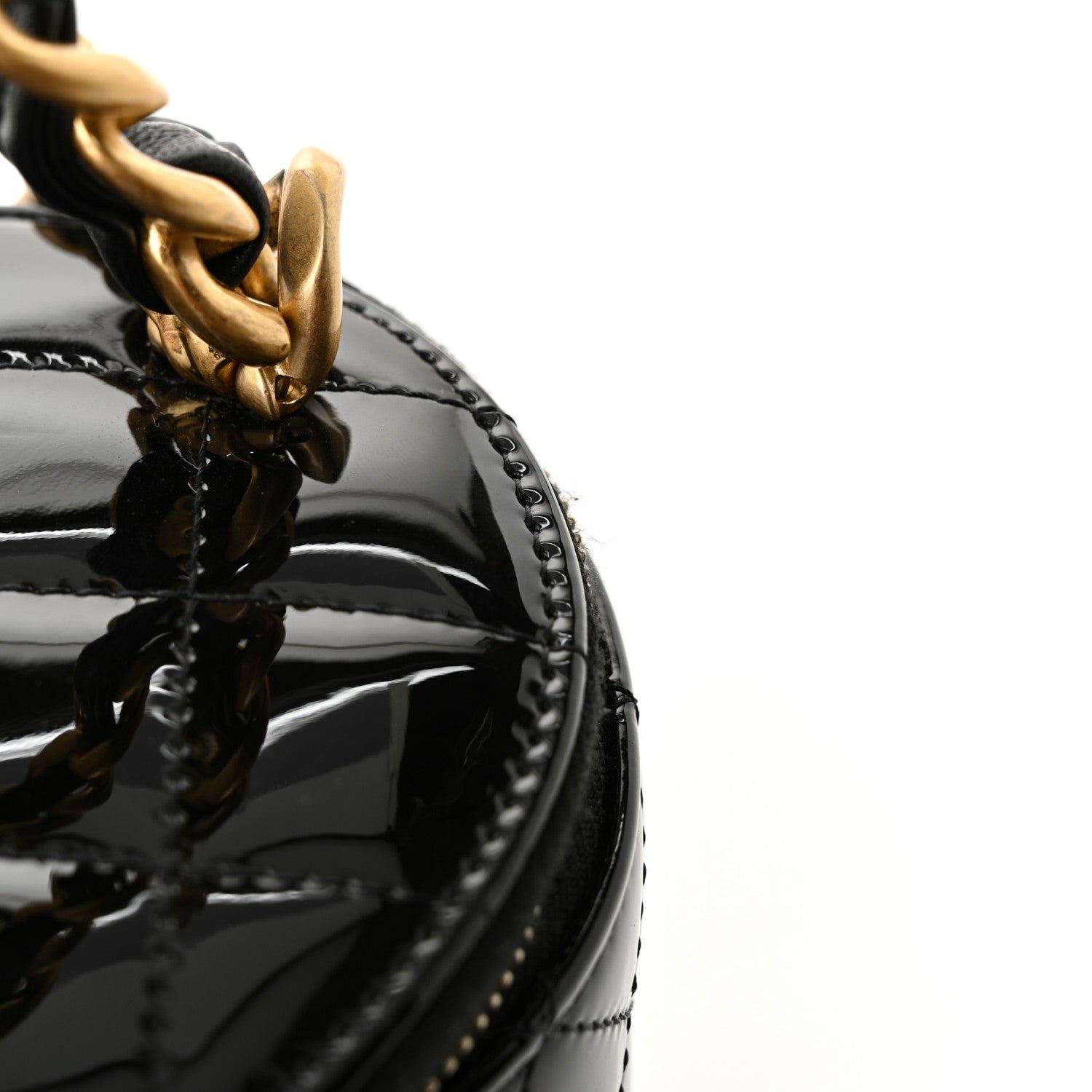 Chanel Patent Quilted Afternoon Tea Top Handle Mini Vanity Case With Chain Black Black 11 of 11