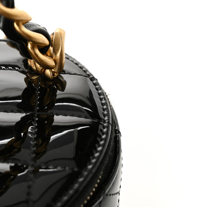 Chanel Patent Quilted Afternoon Tea Top Handle Mini Vanity Case With Chain Black Black 11 of 11