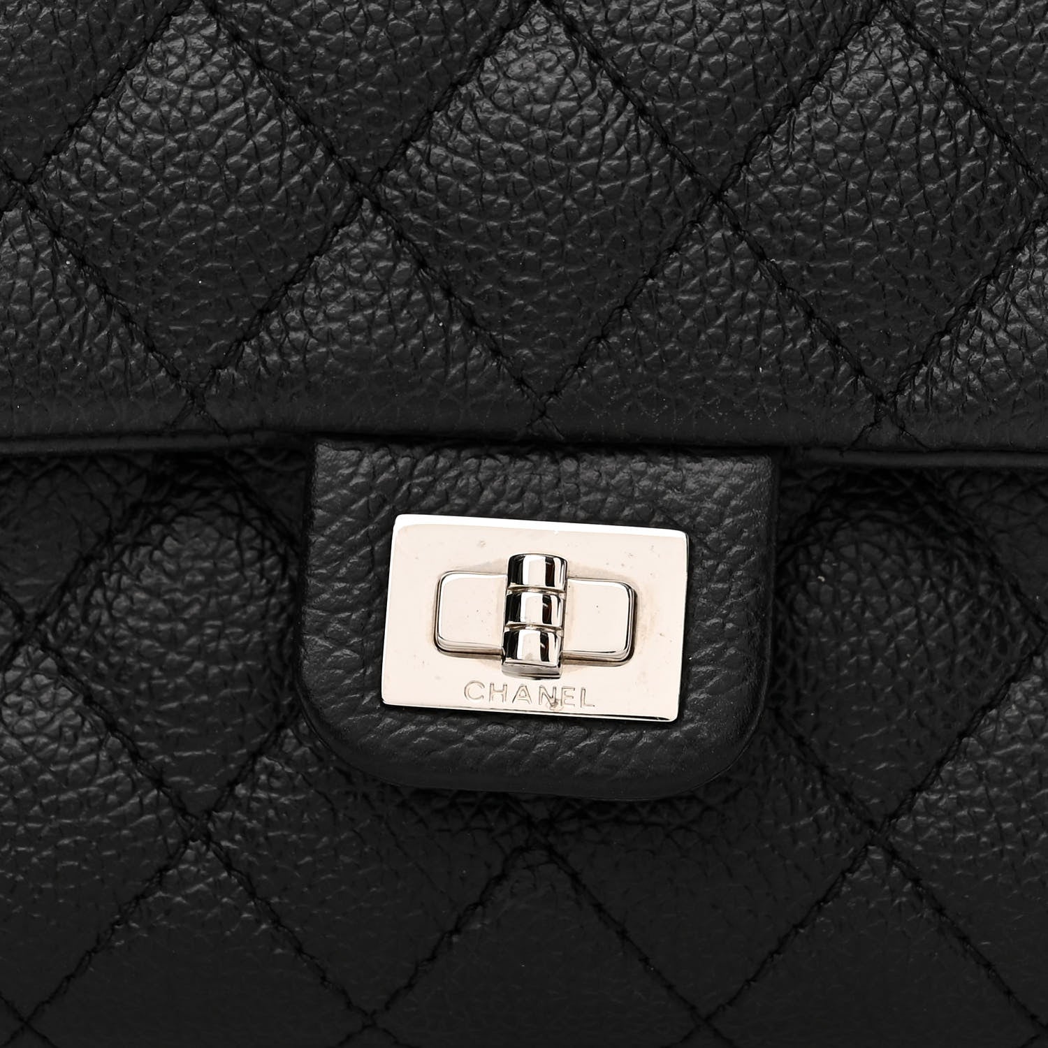 Chanel Grained Calfskin Quilted 2.55 Reissue Flap Belt Bag Clutch Black 9 of 13