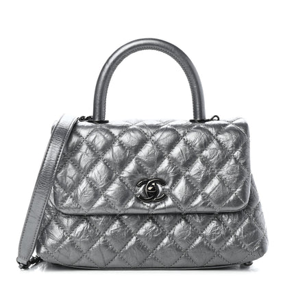 Chanel Aged Calfskin Quilted Mini Coco Handle Flap Charcoal 1 of 5