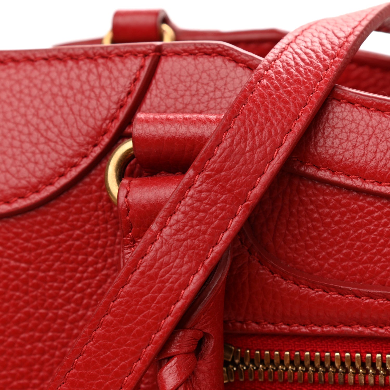 Balenciaga Grained Calfskin Neo Classic Gold Hardware S City Medium Red 12 of 12