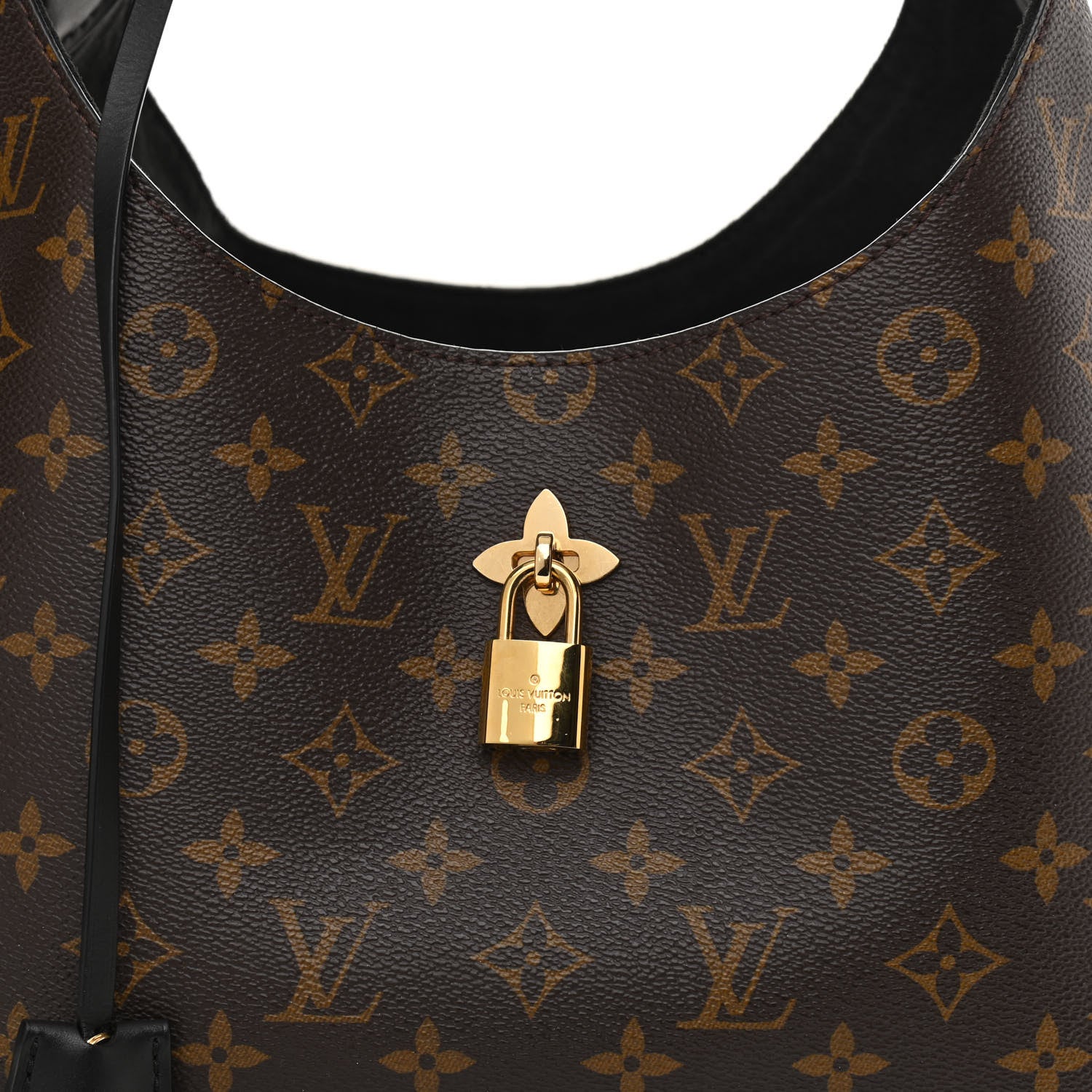 Louis Vuitton Monogram Flower Hobo Black 7 of 10