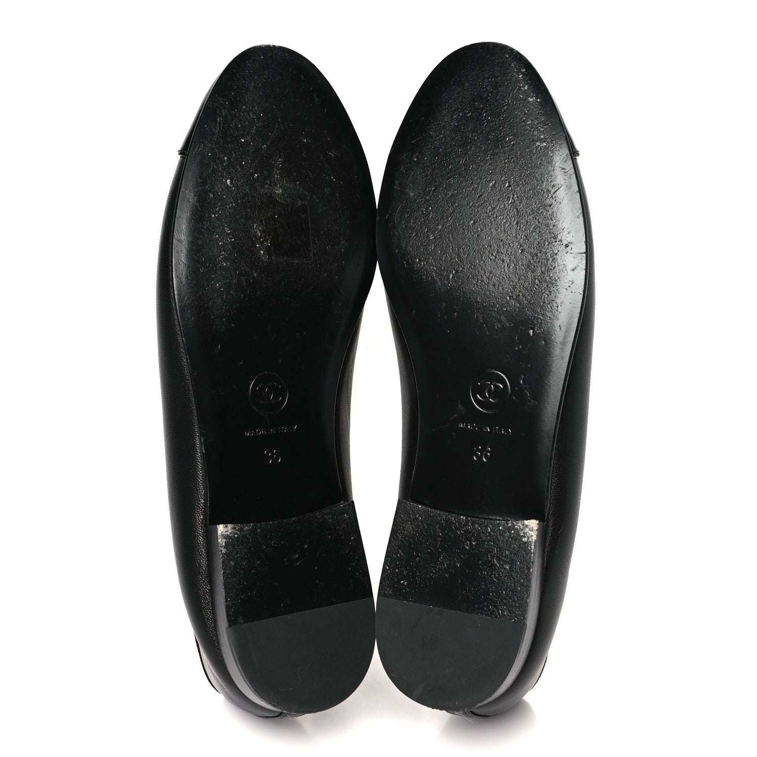 Chanel Lambskin Patent CC Cap Toe Ballerina Flats 36 Black 6 of 10