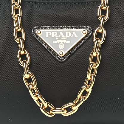 Prada Re-Nylon Saffiano Demi-lune Shoulder Bag Black 7 of 9