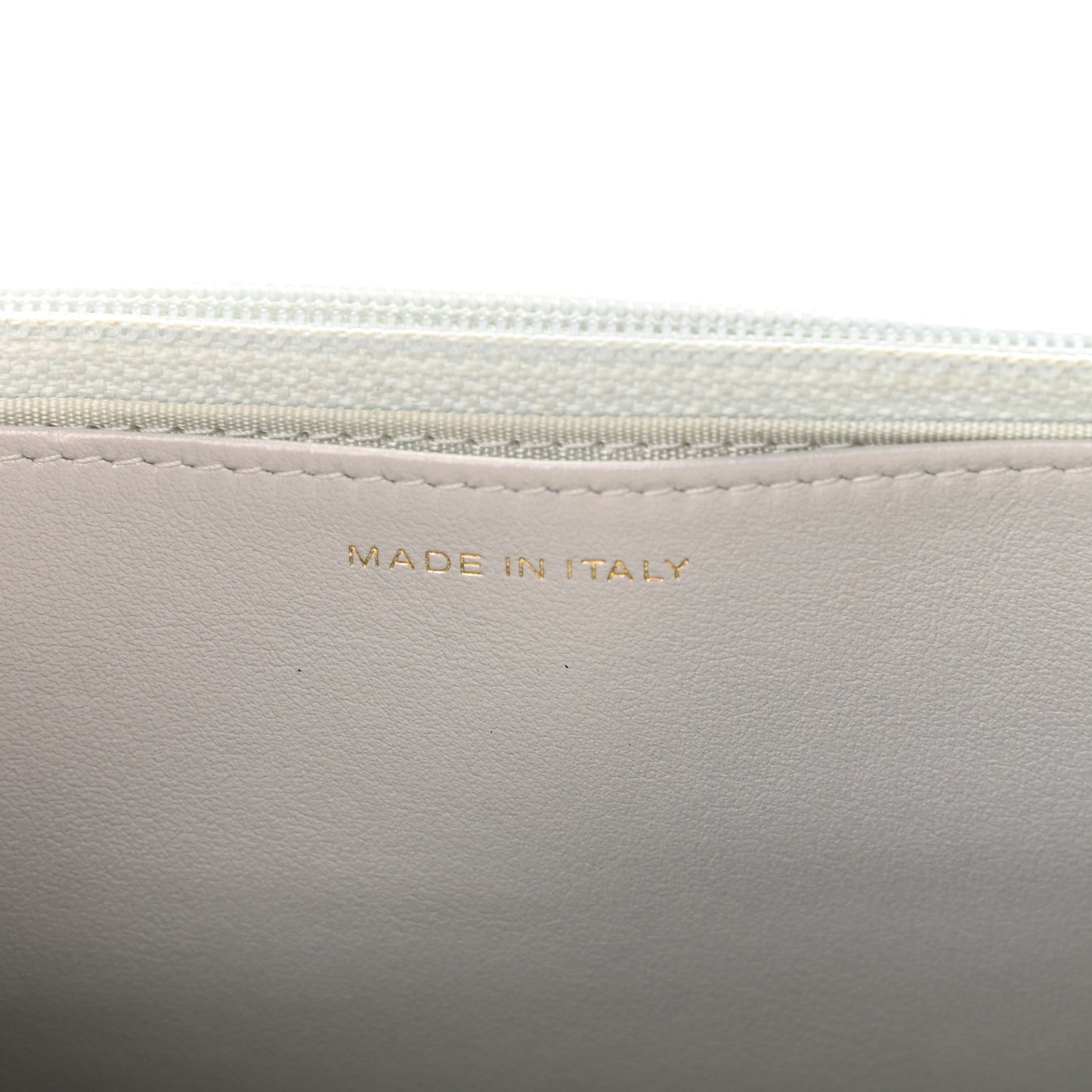 Iridescent Calfskin Quilted Chanel 19 Wallet On Chain WOC White