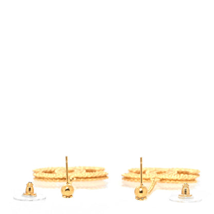 Chanel CC Drop Earrings Matte Gold 3 of 4