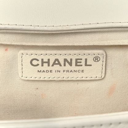 Chanel Calfskin Sequin Medium Boy Chanel Flap White 6 of 13