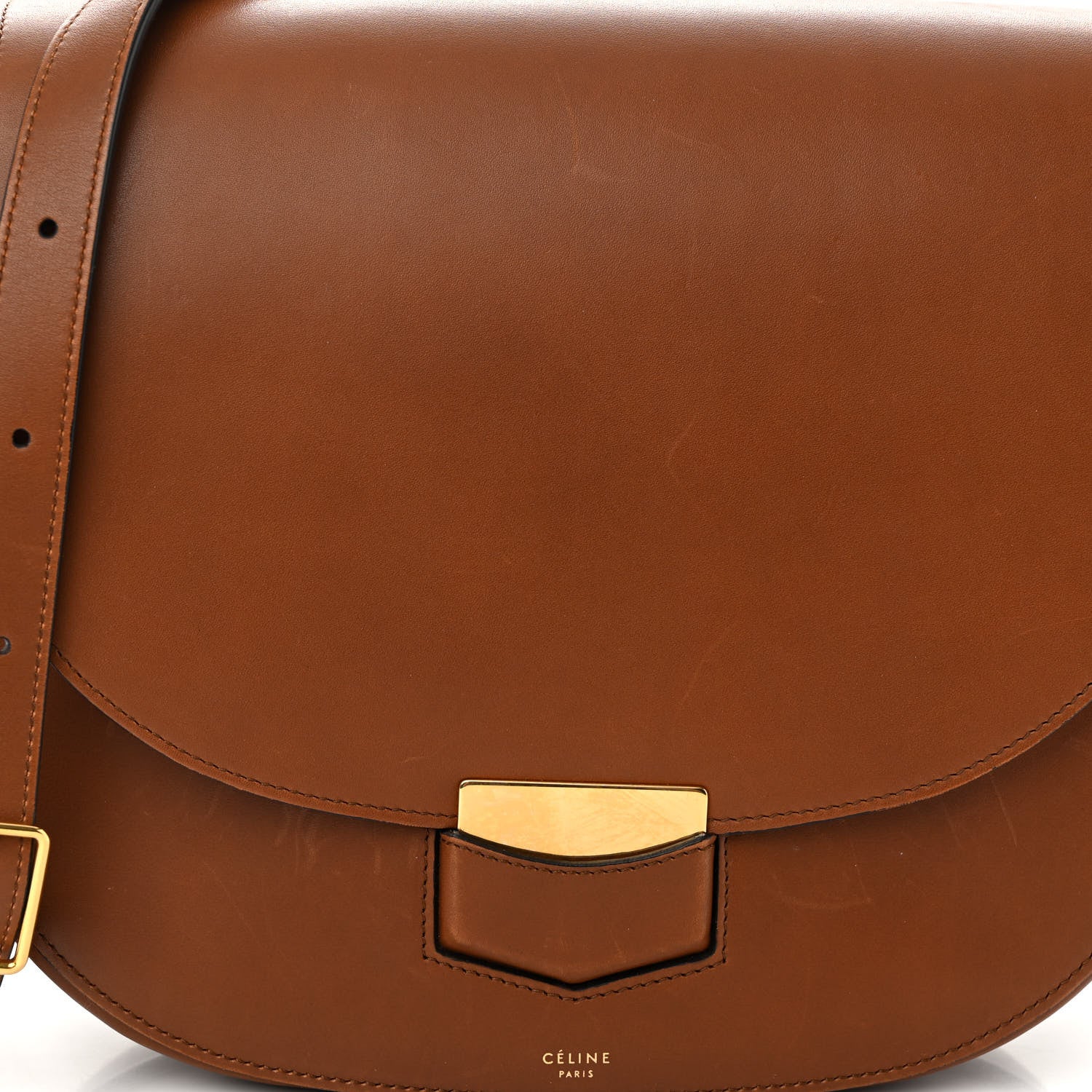 Celine Supersoft Calfskin Medium Trotteur Caramel 7 of 12