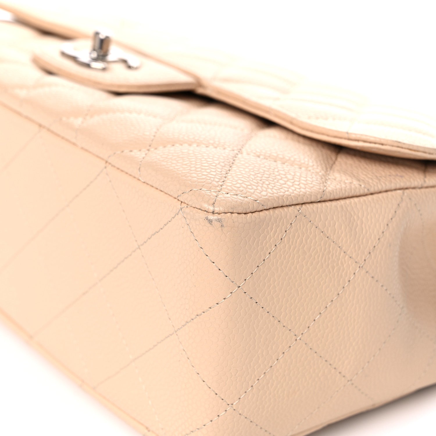 Chanel Caviar Quilted Jumbo Single Flap Beige Clair 10 of 22