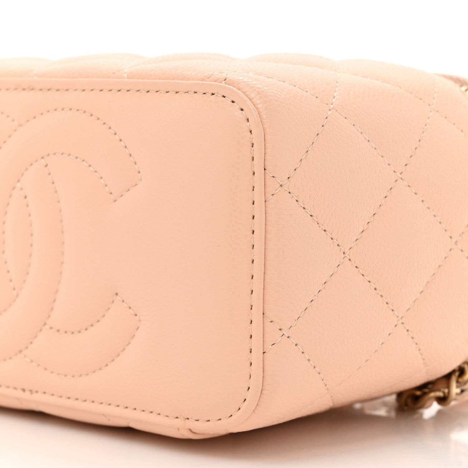 Chanel Caviar Quilted Small Vanity Case With Chain Light Beige 10 of 13