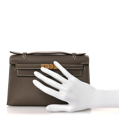 Hermes Swift Kelly Pochette Clutch Etoupe 2 of 12