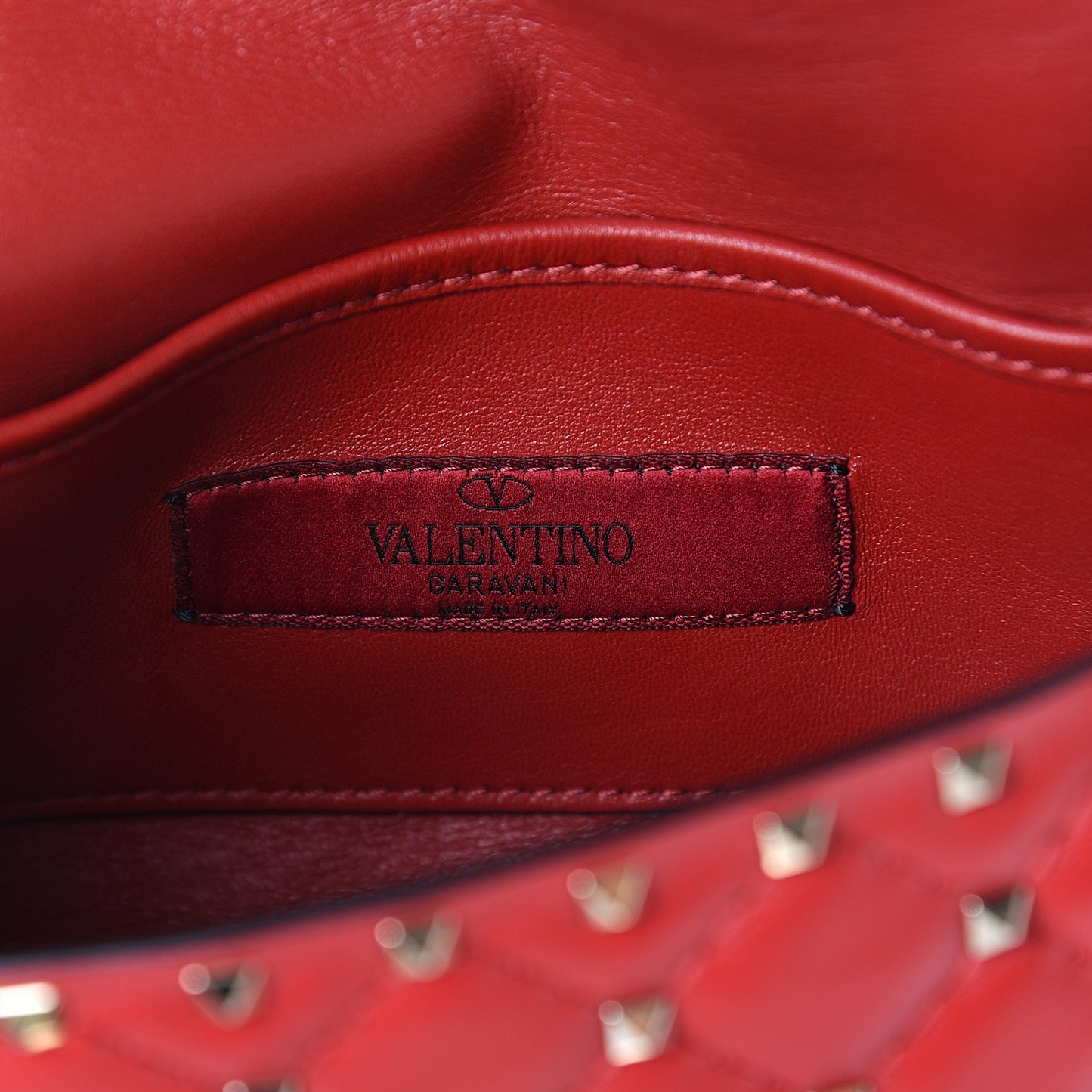 Nappa Rockstud Spike Belt Bag Rouge Pur