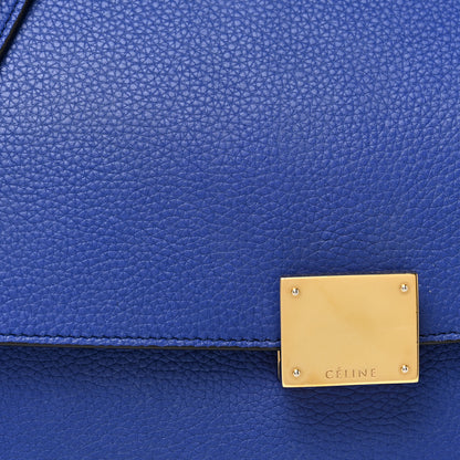 Celine Drummed Calfskin Suede Medium Trapeze Indigo 7 of 9