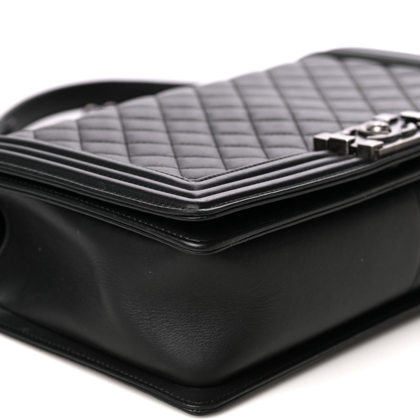Calfskin Quilted New Medium Boy Flap Black